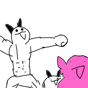 うにょんぽつ 🫵(• ▽ •;)ムキフシ製造者さんのおえかき