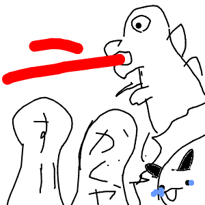 うにょんぽつ 🫵(• ▽ •;)ムキフシ製造者さんのおえかき